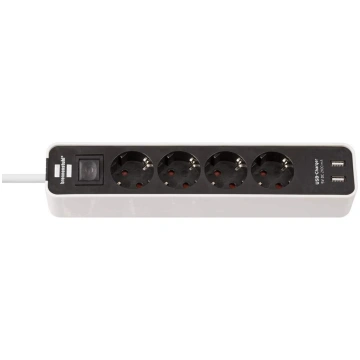 Brennenstuhl Ecolor 4x Power 2x USB - 1.5m - white
