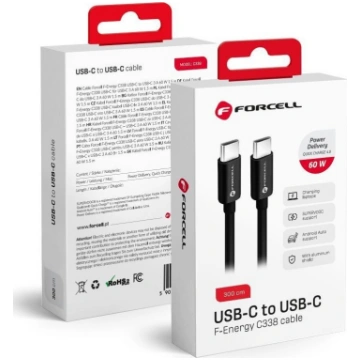 Kabel USB ForCell USB-C - USB-C 3 m Czarny 1388639