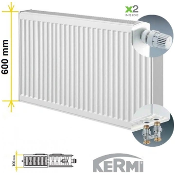 Tērauda apkures radiators KERMI KV22-600*1000, apa