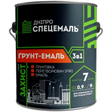 Grunts-emalja 3in1 DNIPRO Zaļa RAL6005