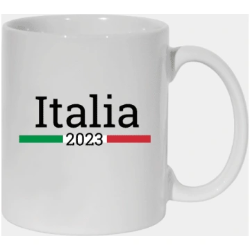 Itālijas karoga krāsās apdrukāta krūze “Italia 202