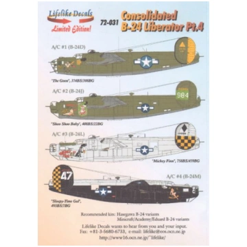 Consolidated B-24 Liberator Part 4 (4 schemes) Lif