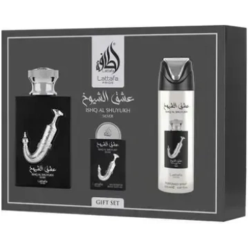 Lattafa Perfumes Ishq Al Shuyukh Silver Gift Set E