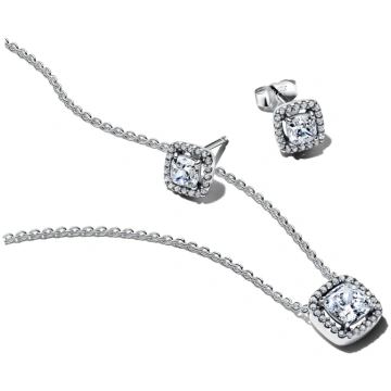 Halo kulona Collier kaklarota & Kvadrātveida Halo 