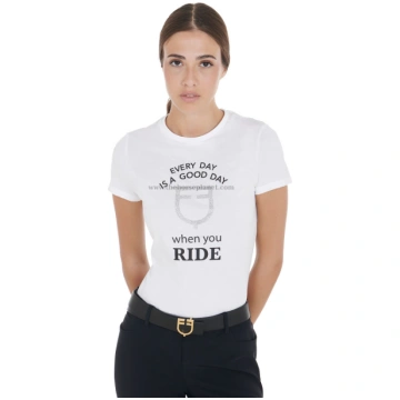 T-SHIRT DONNA EQUESTRO GOOD DAY EDITION (BIANCO - 