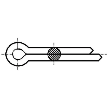 Cotter pin; steel; BN 912; Ø: 2mm; L: 10mm; DIN 94