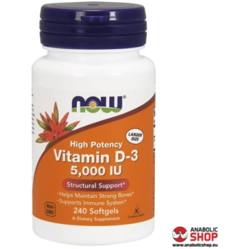 Now Foods Vitamin D3-5000 IU Vitamīns D3 240 kapsu