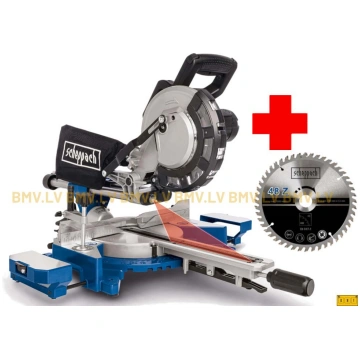 Slīdrāmja leņķzāģis Scheppach HM216 + papildripa 5