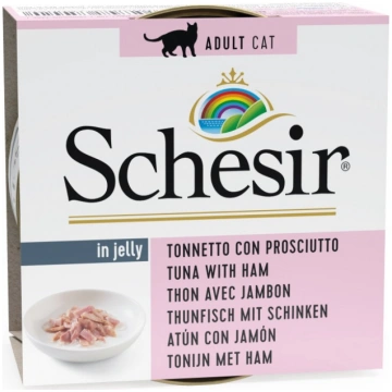 Tuncis/šķiņķis želejā kaķiem SCHESIR 85g