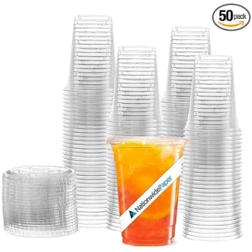 50 kristāldzidru glāzītes ar plakanu vāciņu 16oz I