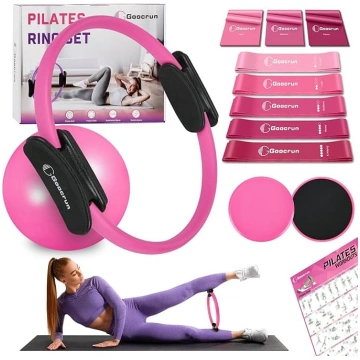 Pilates gredzenu komplekts treniņu aprīkojums ar t