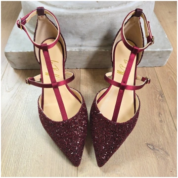 Fiammetta - Glitter e raso bordeaux