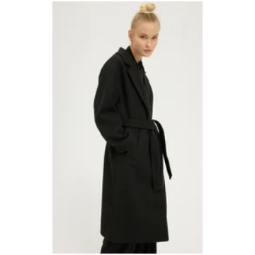 BELTED COAT - Klasisks mētelis - black