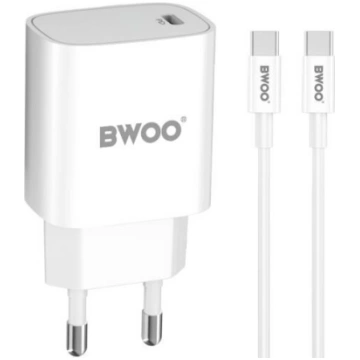 USB C lādētājs - BWOO - 20W - Power Delivery - 1m 