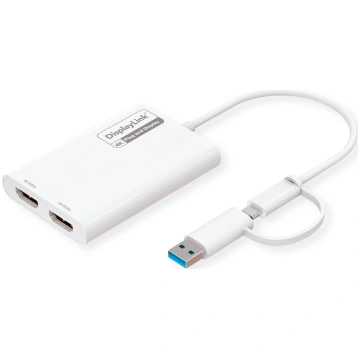 Roline USB Type A/C Adapter, 2x HDMI, with Display