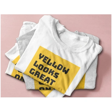 t-krekls Yellow looks great on you good happens