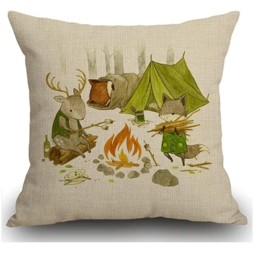 Smooffly Camping Animals Cushion Cover Outdoor Cus