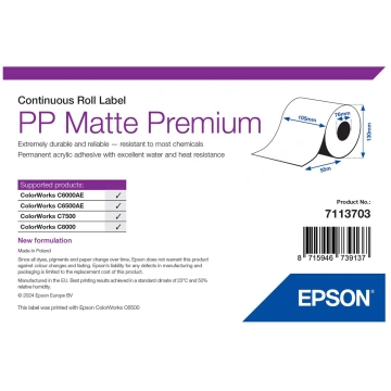Epson Premium - continuous labels - matte - 1 roll