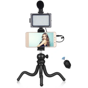 Puluz Blogging Smartphone Video Rig (LED Light, Fl
