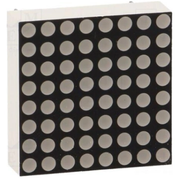 Display: LED | matrix | 8x8 | red | 10.2mcd | cath