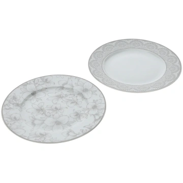HERVIT Box Set 2 saucers in gift box gray porcelai