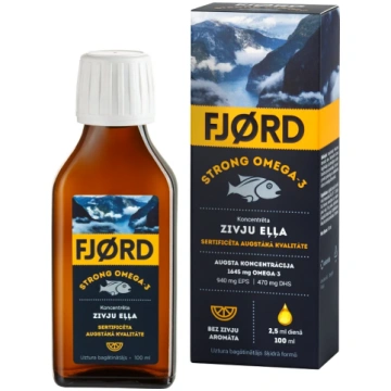 FJORD STRONG OMEGA-3 koncentrēta zivju eļļa, 100 m