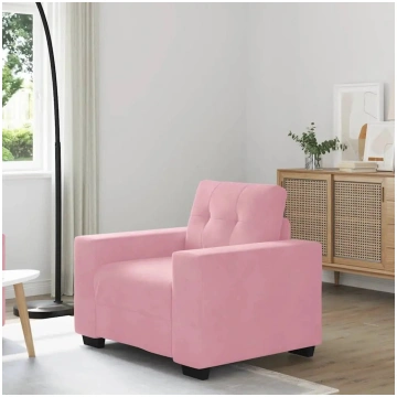 Dīvāna krēsls VidaXL 60 cm samta rozā