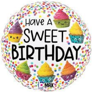 Folijas balons "Cute Cupcakes BDay" 46 cm