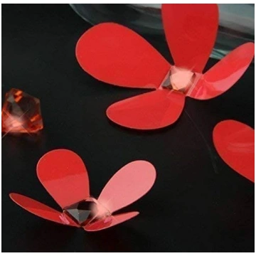Walplus Red 3D Crystal Flowers Art Decals Mājas re
