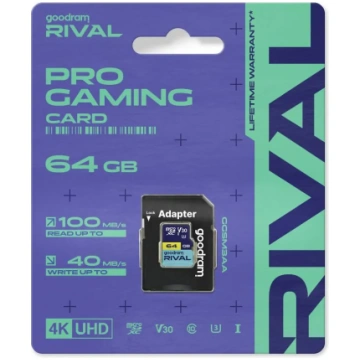 GOODRAM RIVAL Memory card microSD 64GB 100MB/s cla