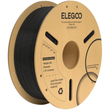 ELEGOO PLA+ kvēldiegs (melns) 1.75mm