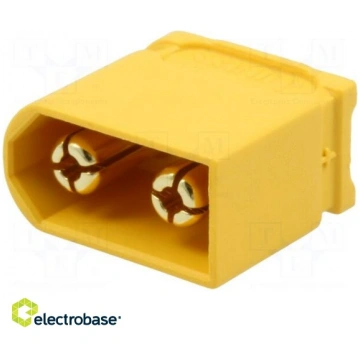 Plug; DC supply; XT60; male; PIN: 2; for cable; so