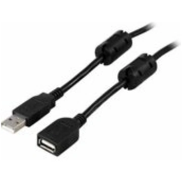 Deltaco Extension Cable USB-A 2.0 2m black aksesuā