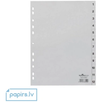 Dokumentu sadalītāji Durable INDEX 1-12, A4, PP, p
