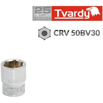 Sešstūra uzgalis 1/4" - 9 mm, hromēts vanādija tēr