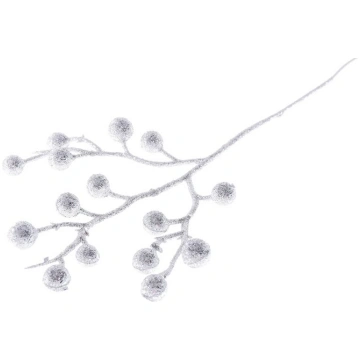 Dekoratīvais zars GliBerries. balts, 28cm, 6 gab