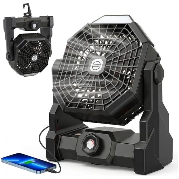 Qoosea kempinga ventilators – 3-in-1 pārnēsājams U