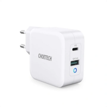 Charger CHOETECH GaN USB Type-C, Type-A: 65W, PD, 