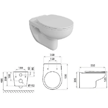 WC pods piekarināms,ar SC vāku LAVITA, ARCTIC 8277