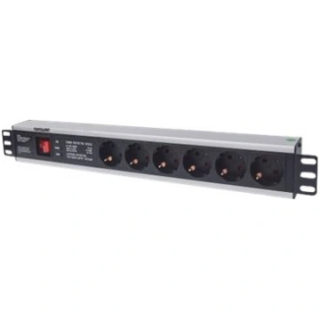 Intellinet 19" 1.5U Rackmount 6-Way Power Strip - 