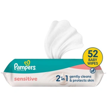 Pampers Sensitive Mitrās Salvetes Mazuļiem, 52 Mit