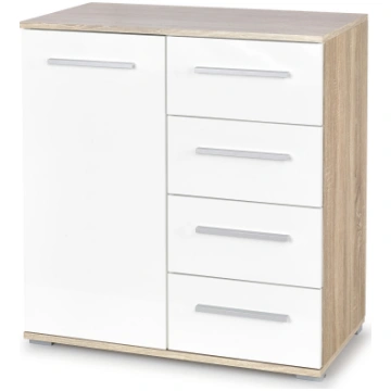Kumode Lima KM-2, ozola krās./balts krās., 82 cm x