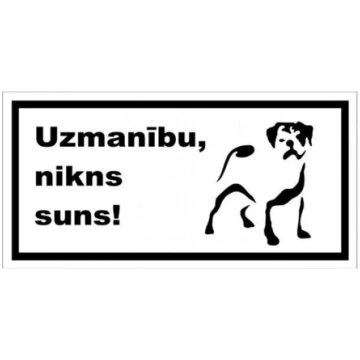 Informatīva plāksnīte Nikns suns 100x200 buldogs,p
