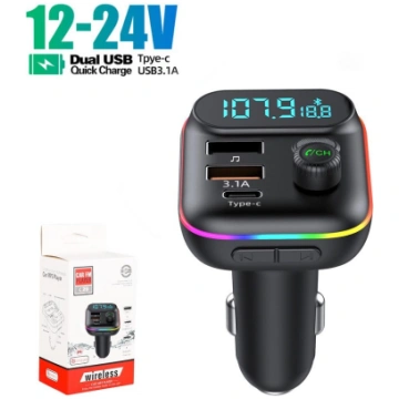 C29 automašīnas FM raidītājs Bluetooth 5.0 MP3 ats