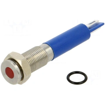Indicator: LED | flat | red | Ø6.2mm | IP67 | for 