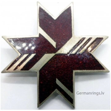 Latvian Auseklis Pin - Ruby-Red Hot Enamel - Alpac