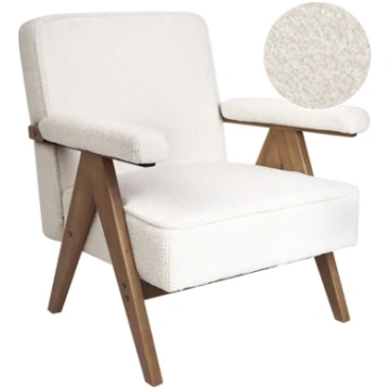 Beliani Fotel EVJE Boucle Zamana biel 516181 Bel