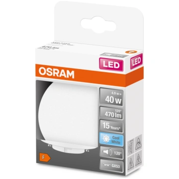 Spuldze Osram LED, Erimõõduline, balta krās., GX53