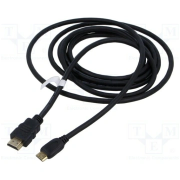 Cable; HDMI plug,mini HDMI plug; PVC; Len: 3m; bla