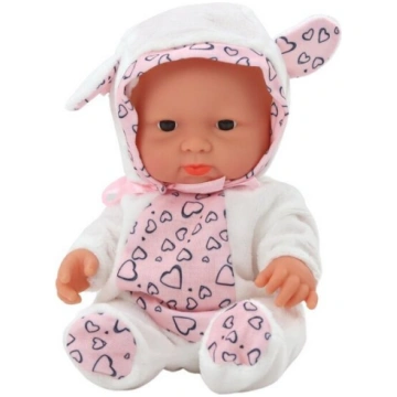 Bērnu lelle ar baltām drēbēm un ausīm. Lean Toys